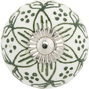 Ceramic Knobs Set of 12 - Chambal Gardens Furniture Knobs w/ Reversible Metal Knob Backplate - Handmade Cabinet Handles for Kitchen or Wardrobe - Decorative Knob for Cabinets and Drawers