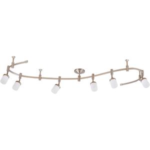 Catalina Lighting 96" 6-Light Integrated LED Flex Track Spotlight Ceiling Light, Brushed Nickel, for Kitchen, Living Room, Home Lighting