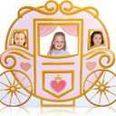 Geelin 47" Princess Carriage Cardboard Cutout Stand up Pink Princess Birthday Party Decoration Life Size Photo Booth Props for Girl Themed Birthday Backdrop Background Party Supplies