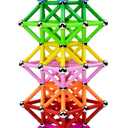 150Pcs Magnetic Building Sticks Blocks Toys, 2.3" Length Magnet Educational Toys Set for Kids and Adult, STEM Building Toy 3D Non-Magnetic Balls with Storage Bag