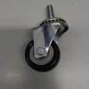 HOLKIE Caster Wheels 3 inch with No Brake Stem Casters, 3/8" -16 x 1-1/2" (Stem Diameter 3/8", Stem Length 1-1/2") Threaded Swivel Casters Set of 4 Heavy Duty Castors Grey