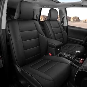 FREESOO for Toyota 4Runner Seat Covers 2011-2024, Custom Leather Seat Covers for Cars, Luxury Car Seat Covers Full Set, Waterproof Car Seat Cover Cushion Protector, Black ONLY FIT 2-Row 5 Seats Model