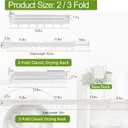 Kelisiting Clothes Drying Rack, Laundry Drying Rack Wall Mounted, [No-Drill & Drilling to Choose] 3-Fold Laundry Drying Racks for Hanging Clothes, Foldable & Sturdy Space Saver for Laundry Room -White