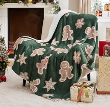 Bedsure Pink Christmas Blanket - Soft and Warm Sherpa Throw Blankets for Couch, Sofa, Bed, Pink Christmas Decor Gifts 50"x60"