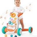 KÜB Montessori Baby Walker - Interactive Push Toy for Toddlers Learning to Walk with Soft Music & Lights, Adjustable Speed & Non-Slip Wheels, Educational Activity Center