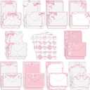 TaoBary 160 Pcs Pink Bow Stationery Paper Set for Girls with Stationery Letter and Envelopes 50 Double Sided Papers with 50 Matching Envelopes and 60 Round Dot Sticker 10 Design (5.5 x 8.25 Inch)