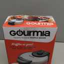 Gourmia Belgian Waffle Maker  Compact Design with Upright Storage, Adjustable Browning, and Easy-Clean Nonstick Ceramic Plates, Stainless Steel