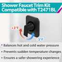 Shower Handle Compatible with Moen T2471BL