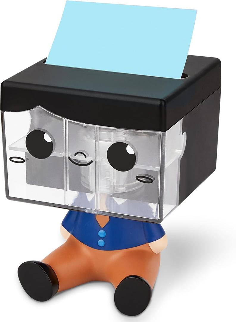 Pop-up Notes Dispenser for Desk, Idea Boy Sticky Note Holder for Office School, Cute Office Supplies, 3x3 in, Magnetic Design, Blue, 1 Pack(Patented)