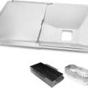 Utheer Universal Grease Tray with Catch Pan and Foil Liner for Nexgrill, Charbroil, Cuisinart, Dynaglo, Kenmore, BHG, Master, Expert Gas Grill, Drip Pan for 2/3/4 Burner Grill, 10Pcs Aluminum Liner