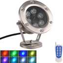 LED Pond Light Submersible Waterfall Fountain Underwater Light 18W 12V AC with RGB Color Changing by Remote for Outdoor Home Garden Patio Pond