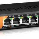 6-Port 2.5G Switch Unmanaged, 4 x 2.5GBASE-T Ports & 2 x 10GBASE-T SFP Slots, 60Gbps Switching Capacity, Plug & Play/Wall Mountable/Fanless Metal, Compatible with 1000Mbps Devices