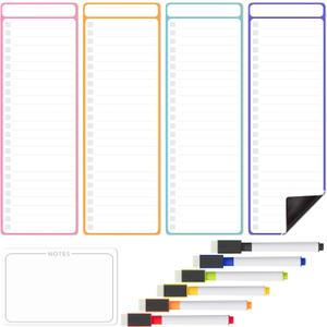 Mr. Pen- 4" x 12" Magnetic Dry Erase to Do List, 11 pcs, Neon Style, 4X Dry Erase to Do List White Board, 6X Colorful Whiteboard Markers and 6" x 4" Magnetic Whiteboard Note
