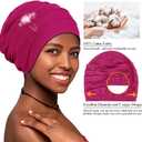 2 x 2 PCS Cotton Slouchy Chemo Beanies, Chemo Cap Headwear Cancer Hats for Women with Hair Loss (One Size)