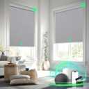 Motorized Blinds with Remote Control, Blackout Roller Shades, Custom Smart Blinds with Valance, Cordless Electric Window Blinds & Automatic Shades(Grey,24" Wx72 H)