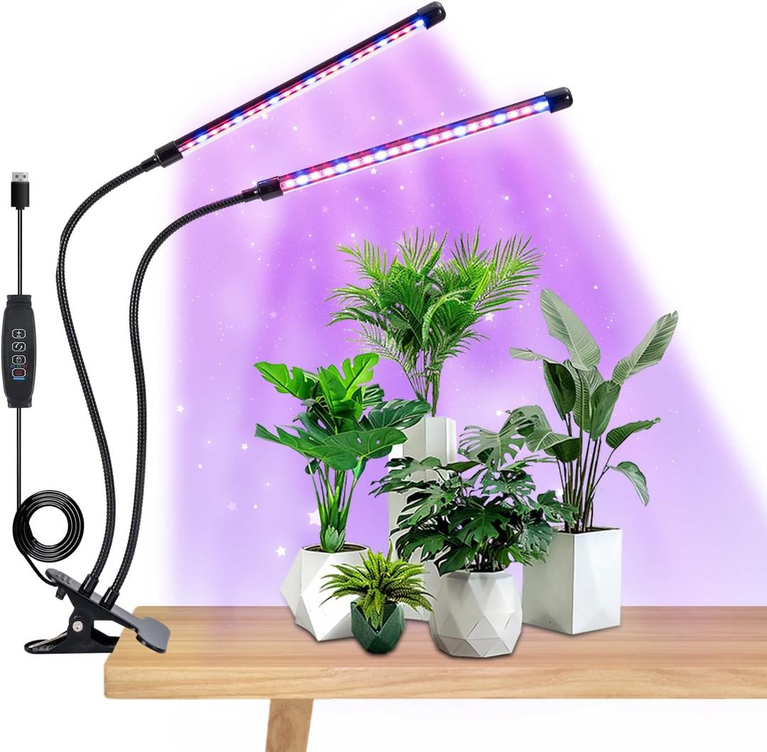 grow lights for indoor plants for 3/9/12 hours, 360Gooseneckplant light for indoor plant , Full-Spectrum LED plant growth lamp USB Powered,10 Brightness Levels for bonsai and potted plants