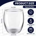 Ziliny 24 Pcs 6 oz Stemless Clear Wine Glasses Glass Cups Recyclable Drinking Glasses for Red or White Wine Cocktail Supplies Party