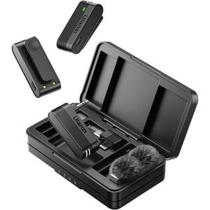 ULANZI A100 Wireless Lavalier Microphone Lapel Mic for Camera and Phone w USB C/3.5mm/Plug, 32KHz 16Bit, Noise Cancellation, 13.5-Hour Battery, Clip on Microphone for Video Podcast Vlog YouTube