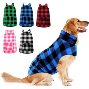 ASENKU Dog Winter Coat, Fleece Doggie Jacket Plaid Reversible Vest Waterproof Windproof Cold Weather Clothes for Small Medium Large Dogs (Blue,3XL)