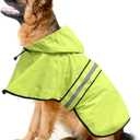 Reflective Dog Raincoat - Adjustable Raincoat for Dogs, Lightweight Hooded Dog Raincoats Poncho Slicker, Waterproof Rain Jacket Coat for Small, Medium, Large Dogs Walking (Green, XX-Large)