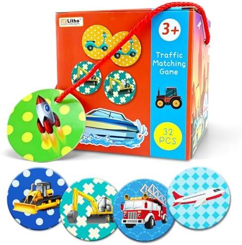 Memory Matching Game Memory Game for Toddlers 2-4 years Transportation Theme Memory Games for Kids Ages 4-8 and Up, Memory Matching Games for Toddlers 3-5, Non Toxic Preschool Educational