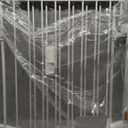 Cumbor 29.243" Baby Gate for Stairs, Wall-Mounted (Drill Required), Expandable No Bottom Bar Dog Gate, Auto Close Extra Wide Walk Thru, Pet & Toddler Proof Gate, Top & Bottom of Stairways (White)