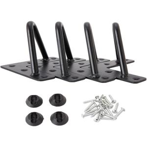 Osring 2 Inch Hairpin Legs Solid Steel Furniture Table Feet 4pcs, Heavy Duty Hairpin Feet 3/8 Dia 2 Rods Furniture Legs Black with Protector Pads for TV Stand, Cabinet and Coffee Table