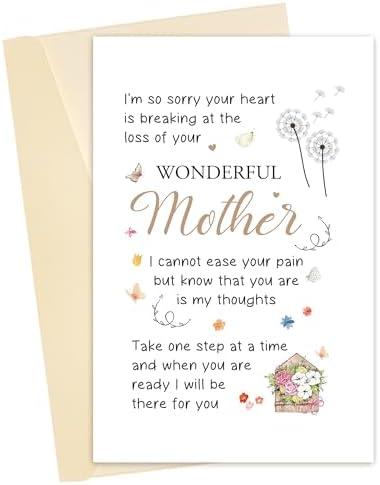 Heyshoo Sorry for Your Loss Of Your Mom, Sympathy Card for Son Daughter In Law, Special Mother's Day Condolence Card From Stepmom Godmother, Mix Of Cards, Pack of 6