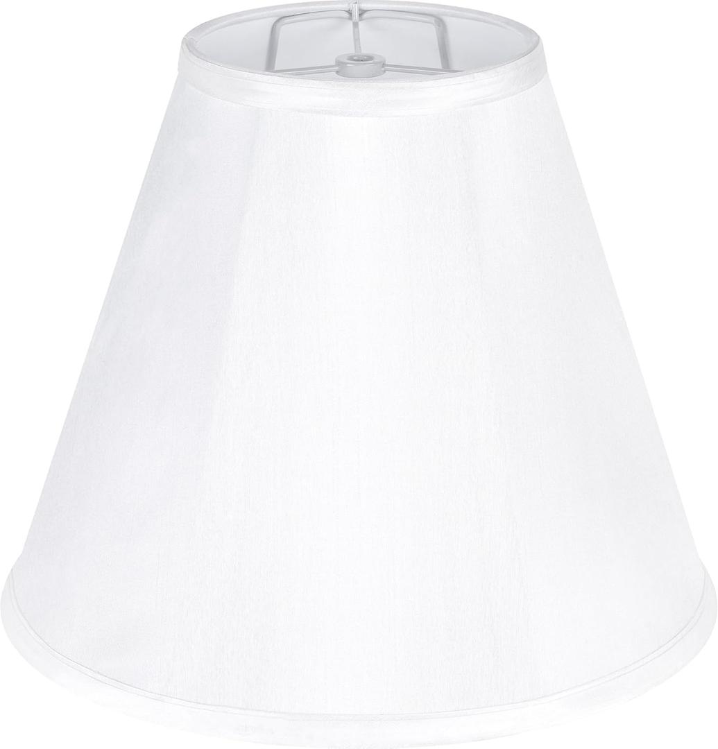 White Bell Lamp Shades Medium lamp shade for Table Lamp 6"Top x 13"Bottom x 9.8"High(Spider)Traditional Lampshades for Table & Bedside Lamp -Replacement Lampshade,Assembly Required -Handmade By GO&SO