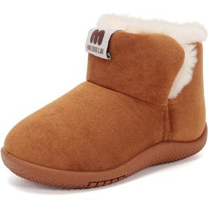 Winter Boot for Toddler Girls and Boys Little Kids (Brown)
