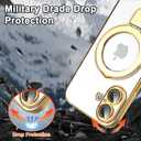 Tnarru Designed for iPhone 16 Case with Stand [Magnetic Ring Holder] [Built-in Camera Lens Protector] Slim Anti-Scratch Non-Yellowing for iPhone 16 Clear Case Gold