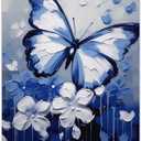 Bvkilrvc Unframed Canvas Prints Wall Art, Blue Butterfly Modern Wall Art Painting Gift for Office Living Room Bedroom Home Decoration Painting Unframed 16x24inch (Colorful Panda)