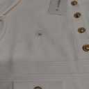 MEROKEETY Women's Fall 2025 Long Sleeve Bodycon Sweater Dress Button Crew Neck Winter Formal Mini Dresses (Medium, Ivory)