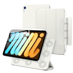 Dwopar Magnetic Case for iPad mini 7 A17 Pro, Slim Smart Folio for iPad mini 7th/6th Generation 8.3 Inch 2024/2021 Model, Lightweight Trifold Stand, Auto Sleep/Wake, Support Pencil Pro, White