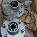 Labwork 2 Sets 6 On 5.5 Inch Galvanized Trailer Hub Kit for 5200-6000 Lbs Spindle, with Trailer Bearing Kit (5 Pieces/Set)