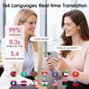 AI Glasses for Women, Bluetooth Glasses with 164 Languages Real-Time Translation, Color-Changing Lenses, Lightweight Thin Temples Free App, Stylish Wearable Tech Glass for Travel & Everyday Wear