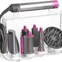 Affogato Storage Holder Compatible with Dyson Airwrap Styler Accessories, Acrylic 6 Holes Countertop Organizer Stand, Desktop Organizer for Storage Long Barrel Attachments for Bathroom