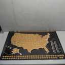 Scratch Off Map of United States 36" x 24" Frameable USA Scratch Map with National Parks, Highest Peaks and Vibrant Colors, Ideal for Travelers, Black