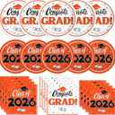Graduation Decorations 2026, 200 Pcs Class of 2026 Graduation Party Supplies Kit with Paper Plates, Luncheon and Cocktail Napkins, Congrats Grad Decorations for 50 Guests (Orange)