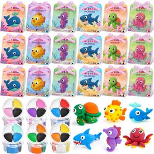 Capoda 18 Sets Ocean Air Dry Clay Kit for Kids Sea Animal Craft Kit Gifts DIY Modeling Clay Art Crafts Set for Kids Party Favors School Prizes Classroom Exchange Gift Toys Fun Activities