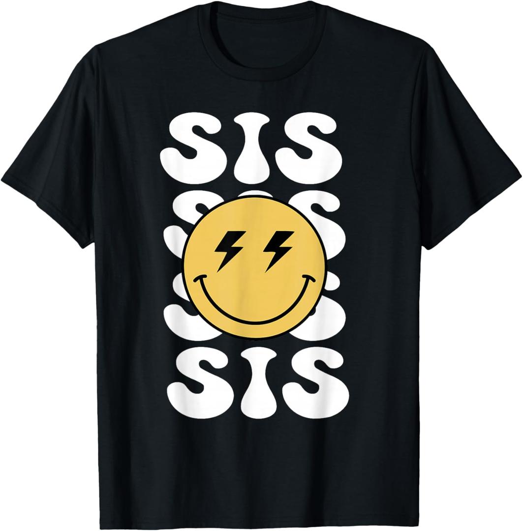 Sis One Happy Dude Birthday Theme Family Matching T-Shirt, Size XS, Black