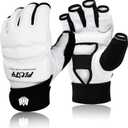 FitsT4 Sports Half Mitts MMA UFC Training Boxing Punch Bag Martial Arts Gloves (Large, White)