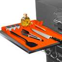 2 x Silicone Grill Mat, Large Size Silicone Side Shelf Griddle Tools Spatula Mat with Drip Pad for Outdoor Grill Kitchen Countertop, Reusable Black-stone Griddle Accessories, Orange