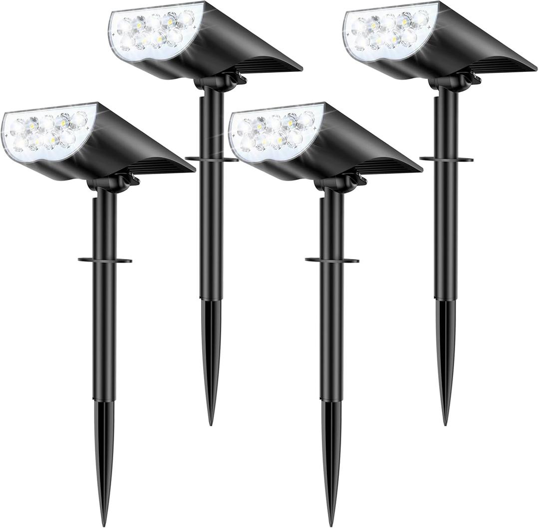 Solar Spot Lights Outdoor Waterproof, 3 Lighting Modes Solar Spotlights, Dusk to Dawn Spot Light for Yard Pathway Landscape Driveway, Warm White, 6 Pack