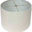 Royal Designs Shallow Drum Hardback Lamp Shade, Linen Eggshell, 15 x 16 x 10