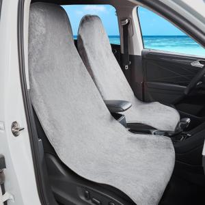 Waterproof 2 Pack Car Seat Cover Universal Fits Car Sweat Towel for Trucks SUV Van Car Seat Protector Light Grey Sweat Proof Protector Cloth Seats