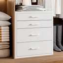 Espelism Closet Drawers with 4 Fabric Drawers, Stackable Closet Organizer, 15.7"D x 21"W x 23.6"H
