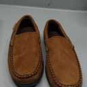 Zigzagger Men's Moccasin Slippers Memory Foam House Shoes, Indoor and Outdoor Warm Loafer Slippers, Camel, 10.5 M US