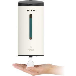 AIKE Wall Mount Automatic Foam Soap Dispenser 25 OZ Commercial Large Capacity Stainless Steel Model AK1205FA(Matte White)