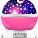 MOKOQI Star Projector, Night Light Lamp Fun Gifts for 1-4-6-14 Year Old Girls and Boys Rotating Star Sky Moon Light Projector for Kids Bedroom Decor -Pink